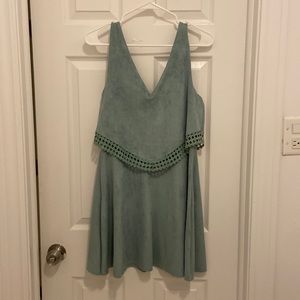 Teal velvet dress
